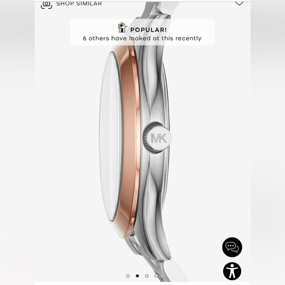 Michael Kors Women’s Mini Slim Runway Two-Tone Watch Silver and Rose - Picture 7 of 7